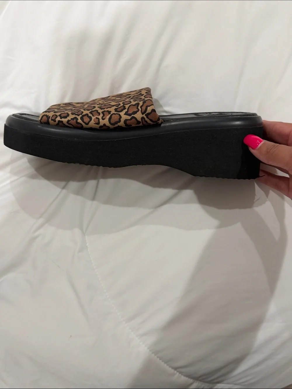 Mootsies Tootsies Leopard Print Slide Sandals in Brown and Black